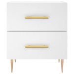 vidaXL Noptiere, 2 buc., alb, 40x35x47,5 cm, lemn compozit