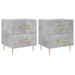 vidaXL Noptiere, 2 buc., gri beton, 40x35x47,5 cm, lemn compozit