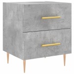 vidaXL Noptiere, 2 buc., gri beton, 40x35x47,5 cm, lemn compozit