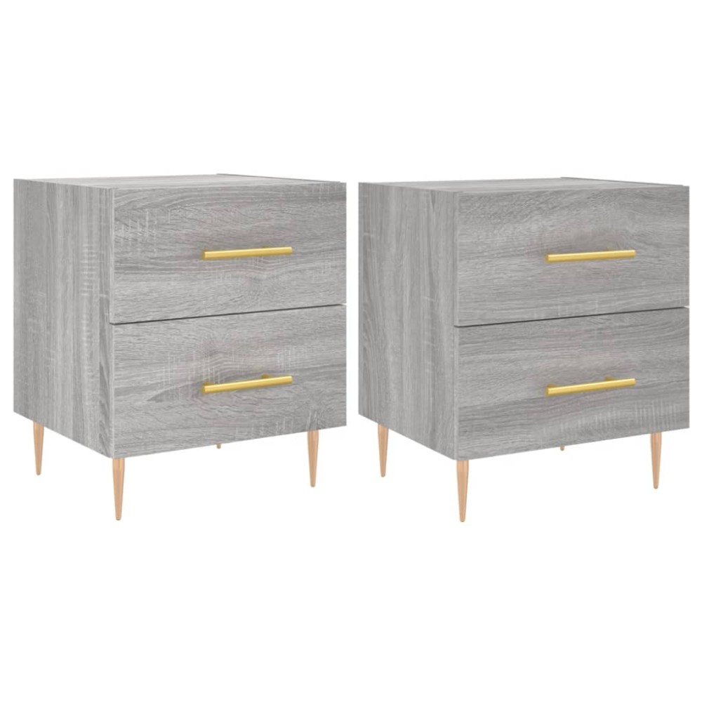 vidaXL Noptiere, 2 buc., gri sonoma, 40x35x47,5 cm, lemn compozit