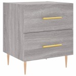 vidaXL Noptiere, 2 buc., gri sonoma, 40x35x47,5 cm, lemn compozit vidaXL Noptiere, 2 buc., gri sonoma, 40x35x47,5 cm, lemn compozit