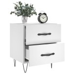 vidaXL Noptiere, 2 buc., alb, 40x35x47,5 cm, lemn compozit