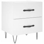 vidaXL Noptiere, 2 buc., alb, 40x35x47,5 cm, lemn compozit