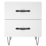 vidaXL Noptiere, 2 buc., alb, 40x35x47,5 cm, lemn compozit