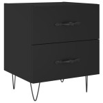 vidaXL Noptiere, 2 buc., negru, 40x35x47,5 cm, lemn compozit vidaXL Noptiere, 2 buc., negru, 40x35x47,5 cm, lemn compozit