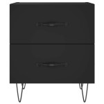 vidaXL Noptiere, 2 buc., negru, 40x35x47,5 cm, lemn compozit vidaXL Noptiere, 2 buc., negru, 40x35x47,5 cm, lemn compozit