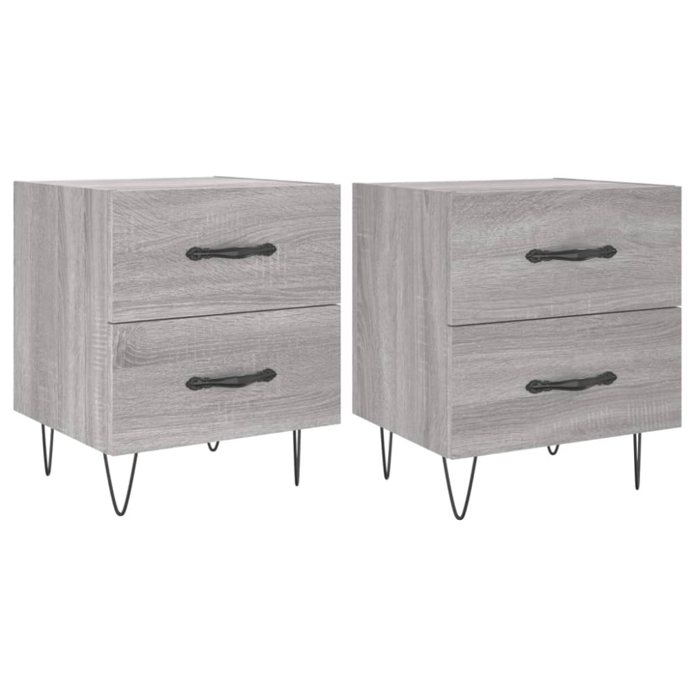 vidaXL Noptiere, 2 buc., gri sonoma, 40x35x47,5 cm, lemn compozit