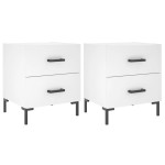 vidaXL Noptiere, 2 buc., alb, 40x35x47,5 cm, lemn compozit