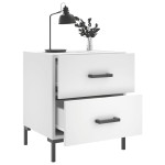 vidaXL Noptiere, 2 buc., alb, 40x35x47,5 cm, lemn compozit