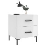 vidaXL Noptiere, 2 buc., alb extralucios, 40x35x47,5 cm, lemn compozit vidaXL Noptiere, 2 buc., alb extralucios, 40x35x47,5 cm, lemn compozit