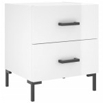 vidaXL Noptiere, 2 buc., alb extralucios, 40x35x47,5 cm, lemn compozit vidaXL Noptiere, 2 buc., alb extralucios, 40x35x47,5 cm, lemn compozit