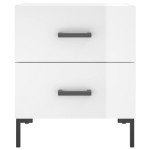 vidaXL Noptiere, 2 buc., alb extralucios, 40x35x47,5 cm, lemn compozit vidaXL Noptiere, 2 buc., alb extralucios, 40x35x47,5 cm, lemn compozit