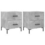 vidaXL Noptiere, 2 buc., gri beton, 40x35x47,5 cm, lemn compozit