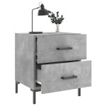 vidaXL Noptiere, 2 buc., gri beton, 40x35x47,5 cm, lemn compozit