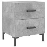 vidaXL Noptiere, 2 buc., gri beton, 40x35x47,5 cm, lemn compozit