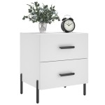 vidaXL Noptiere, 2 buc., alb, 40x35x47,5 cm, lemn compozit