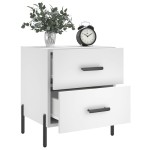 vidaXL Noptiere, 2 buc., alb, 40x35x47,5 cm, lemn compozit