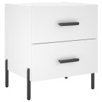vidaXL Noptiere, 2 buc., alb, 40x35x47,5 cm, lemn compozit