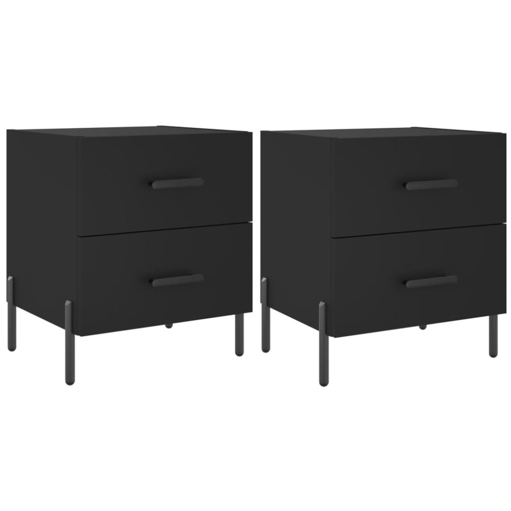 vidaXL Noptiere, 2 buc., negru, 40x35x47,5 cm, lemn compozit