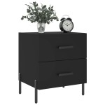 vidaXL Noptiere, 2 buc., negru, 40x35x47,5 cm, lemn compozit vidaXL Noptiere, 2 buc., negru, 40x35x47,5 cm, lemn compozit