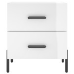 vidaXL Noptiere, 2 buc., alb extralucios, 40x35x47,5 cm, lemn compozit vidaXL Noptiere, 2 buc., alb extralucios, 40x35x47,5 cm, lemn compozit