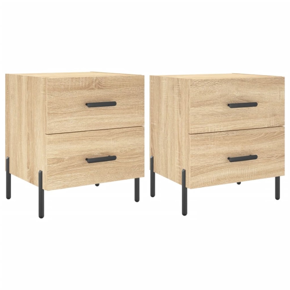 vidaXL Noptiere, 2 buc., stejar sonoma, 40x35x47,5 cm, lemn compozit