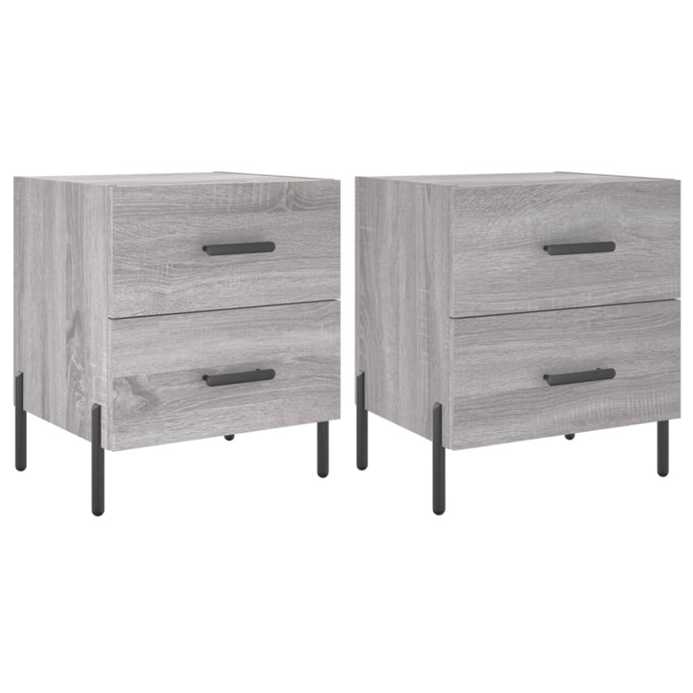 vidaXL Noptiere, 2 buc., gri sonoma, 40x35x47,5 cm, lemn compozit