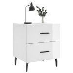 vidaXL Noptiere, 2 buc., alb extralucios, 40x35x47,5 cm, lemn compozit vidaXL Noptiere, 2 buc., alb extralucios, 40x35x47,5 cm, lemn compozit