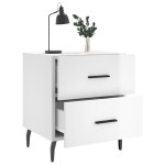 vidaXL Noptiere, 2 buc., alb extralucios, 40x35x47,5 cm, lemn compozit vidaXL Noptiere, 2 buc., alb extralucios, 40x35x47,5 cm, lemn compozit