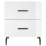 vidaXL Noptiere, 2 buc., alb extralucios, 40x35x47,5 cm, lemn compozit vidaXL Noptiere, 2 buc., alb extralucios, 40x35x47,5 cm, lemn compozit
