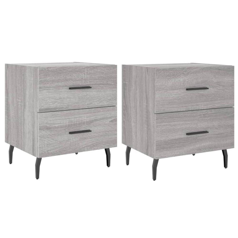 vidaXL Noptiere, 2 buc., gri sonoma, 40x35x47,5 cm, lemn compozit