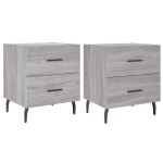 vidaXL Noptiere, 2 buc., gri sonoma, 40x35x47,5 cm, lemn compozit