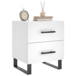 vidaXL Noptiere, 2 buc., alb, 40x35x47,5 cm, lemn compozit