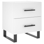 vidaXL Noptiere, 2 buc., alb, 40x35x47,5 cm, lemn compozit