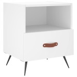 vidaXL Noptiere, 2 buc., alb, 40x35x47,5 cm, lemn compozit