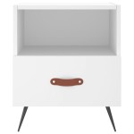 vidaXL Noptiere, 2 buc., alb, 40x35x47,5 cm, lemn compozit