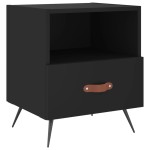 vidaXL Noptiere, 2 buc., negru, 40x35x47,5 cm, lemn compozit vidaXL Noptiere, 2 buc., negru, 40x35x47,5 cm, lemn compozit