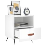 vidaXL Noptiere, 2 buc., alb extralucios, 40x35x47,5 cm, lemn compozit vidaXL Noptiere, 2 buc., alb extralucios, 40x35x47,5 cm, lemn compozit