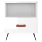 vidaXL Noptiere, 2 buc., alb extralucios, 40x35x47,5 cm, lemn compozit vidaXL Noptiere, 2 buc., alb extralucios, 40x35x47,5 cm, lemn compozit