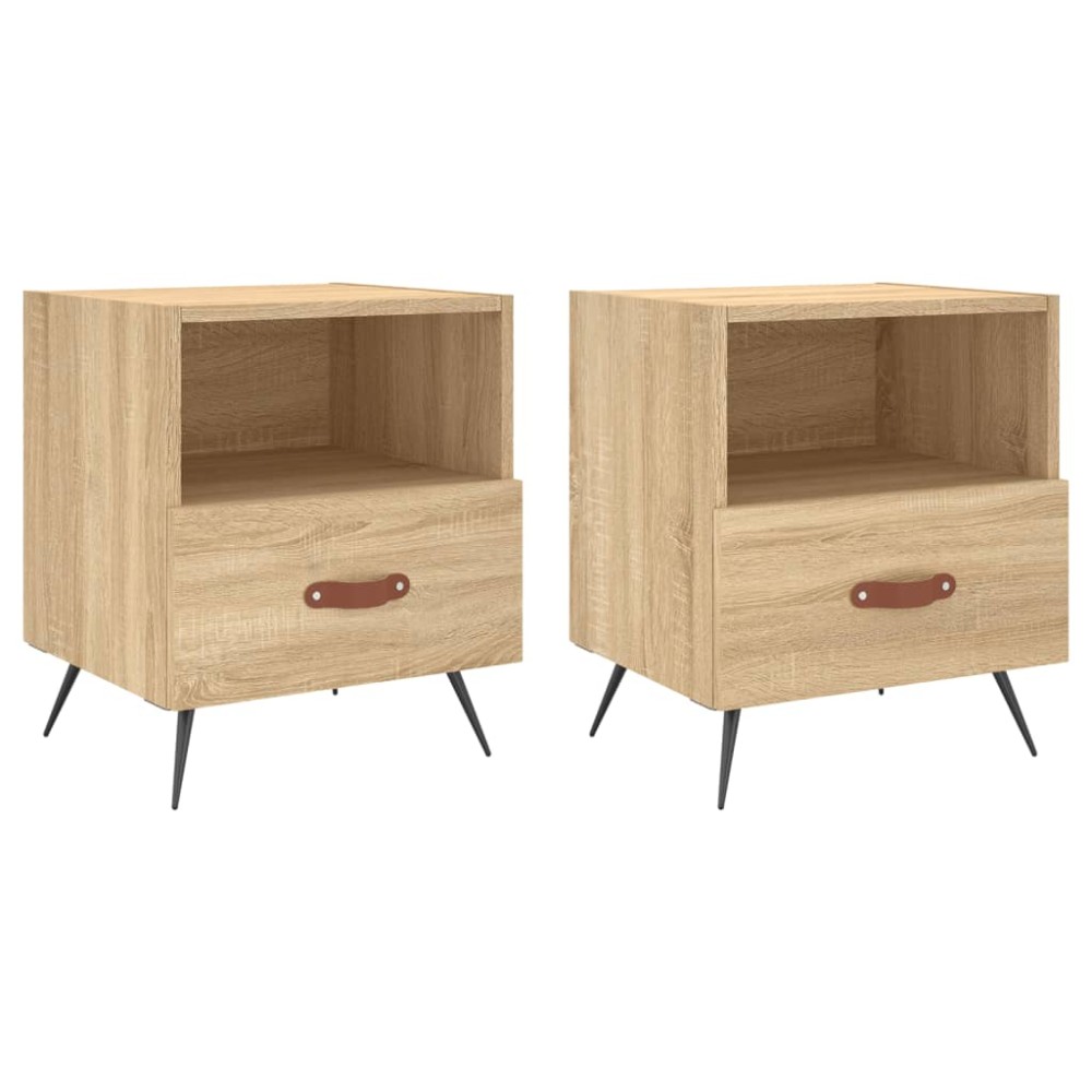 vidaXL Noptiere, 2 buc., stejar sonoma, 40x35x47,5 cm, lemn compozit