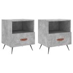 vidaXL Noptiere, 2 buc., gri beton, 40x35x47,5 cm, lemn compozit