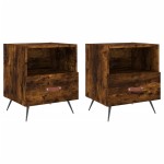 vidaXL Noptiere, 2 buc., stejar fumuriu, 40x35x47,5 cm, lemn compozit vidaXL Noptiere, 2 buc., stejar fumuriu, 40x35x47,5 cm, lemn compozit