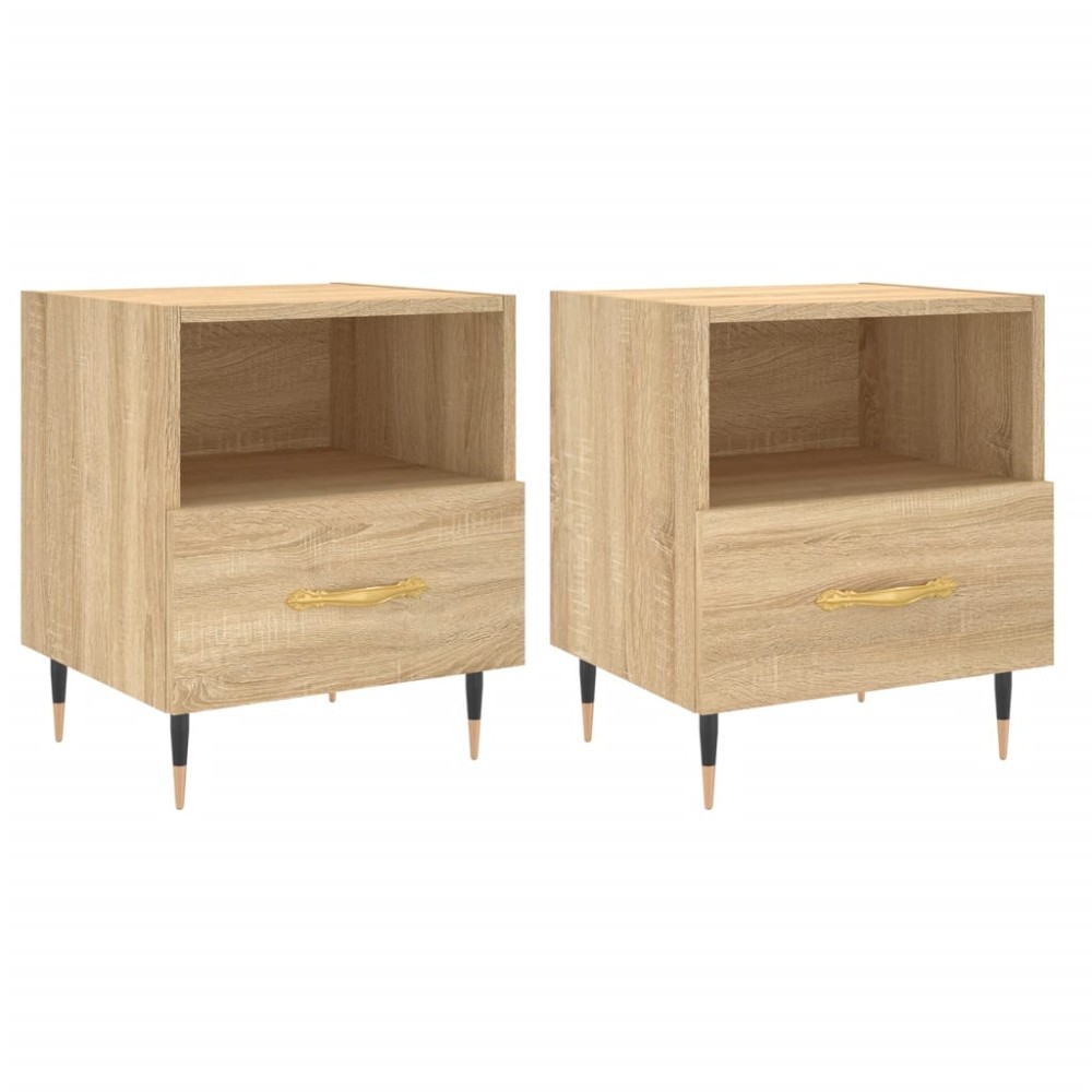 vidaXL Noptiere, 2 buc., stejar sonoma, 40x35x47,5 cm, lemn compozit