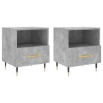 vidaXL Noptiere, 2 buc., gri beton, 40x35x47,5 cm, lemn compozit