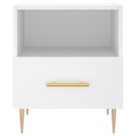 vidaXL Noptiere, 2 buc., alb, 40x35x47,5 cm, lemn compozit