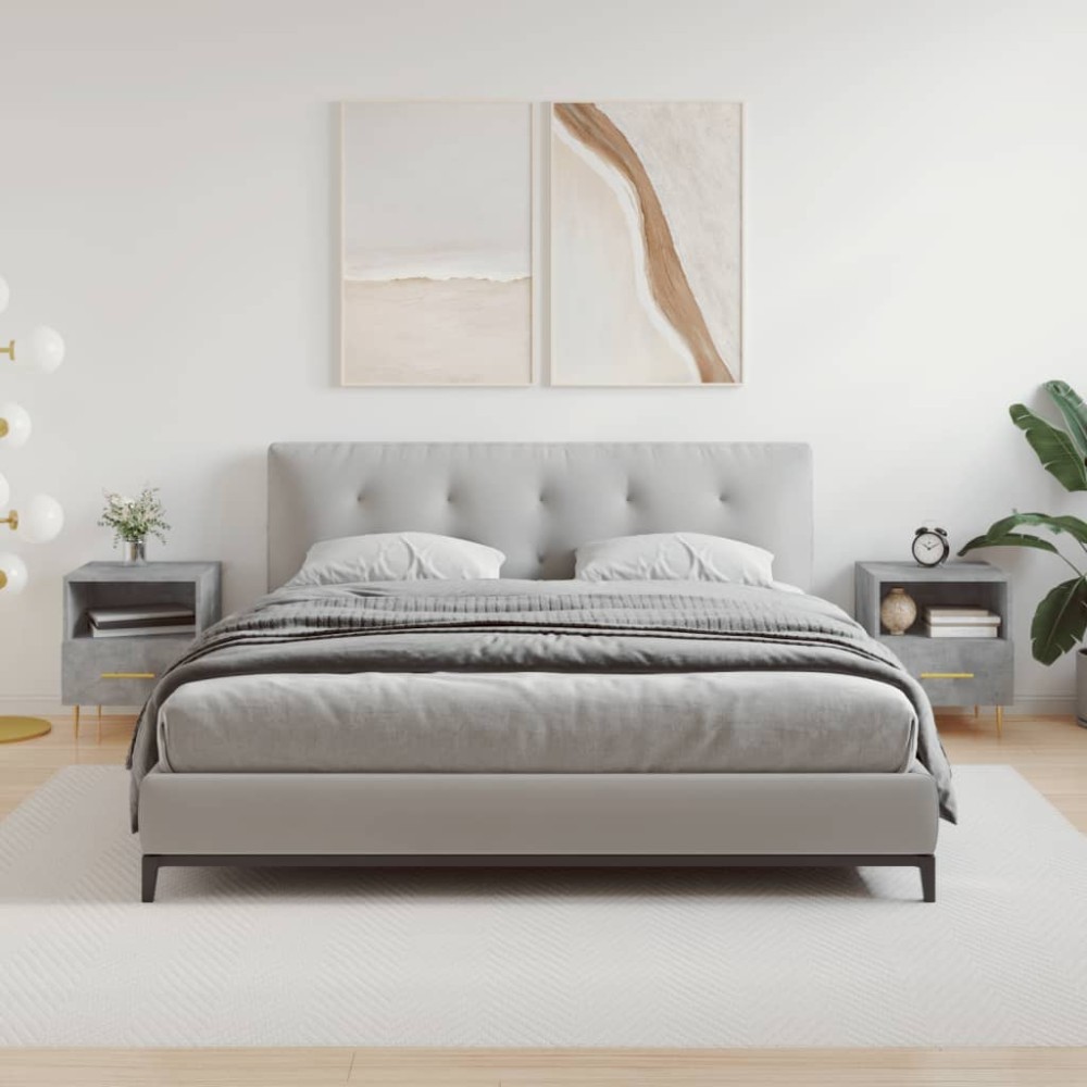 vidaXL Noptiere, 2 buc., gri beton, 40x35x47,5 cm, lemn compozit