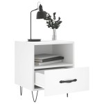 vidaXL Noptiere, 2 buc., alb, 40x35x47,5 cm, lemn compozit