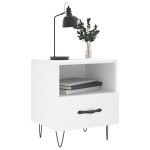 vidaXL Noptiere, 2 buc., alb, 40x35x47,5 cm, lemn compozit