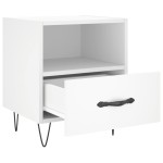 vidaXL Noptiere, 2 buc., alb, 40x35x47,5 cm, lemn compozit