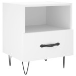 vidaXL Noptiere, 2 buc., alb, 40x35x47,5 cm, lemn compozit
